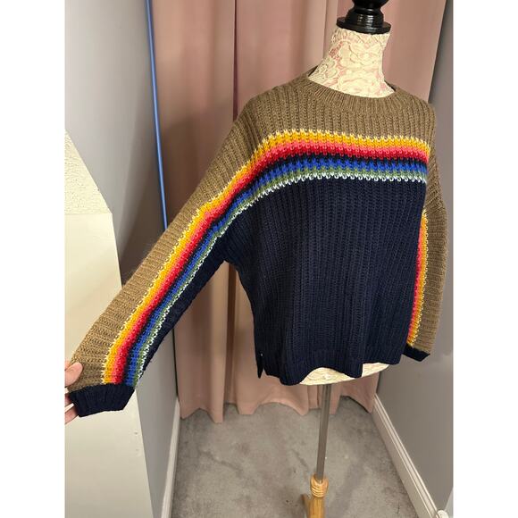 Xirena Apres Ski Simone Sweater Telluride Alapaca Blend Rainbow Sz XS Oversized - Picture 4 of 9